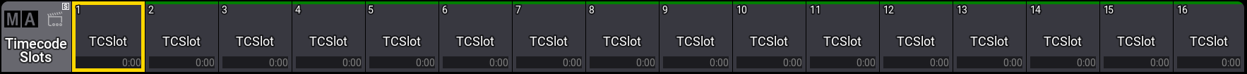 The timecode slot pool receiving external timecode signals.